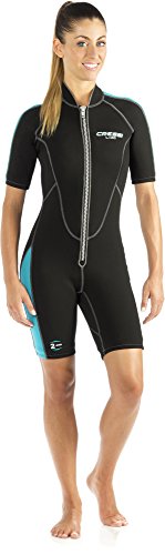 Cressi Damen Neopren Schwimmanzug Shorty Lido Lady, schwarz/blau, L/4, LV457004