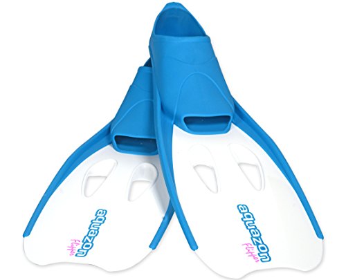 Aquazon Schnorchelflosse, Schwimmflosse, Tauchflosse Flipper Für Kinder, Jugendliche Und Damen, Blau, Orange