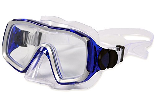 Aquazon Taucherbrille Nizza, Blau Transparent, Senior, AQMANIBL