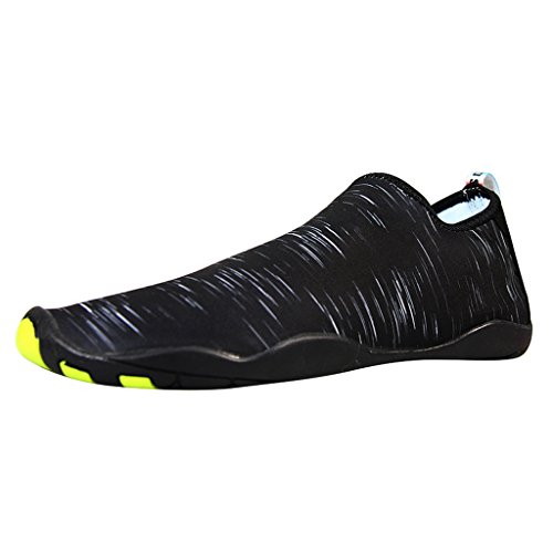 Unisex Strandschuhe Aquaschuhe Breathable Schlüpfen Schnell Trocknend Schwimmschuhe Surfschuhe, Schwarz, Gr. 45/46 (SIZE: XXXL)