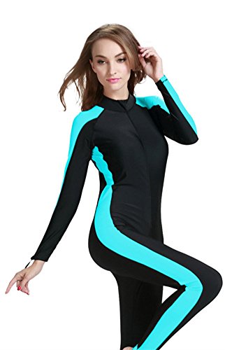 Modest Swimwear – Taucheranzug Damen Herren Mädchen UV Schutzkleidung Sunsuit Ganzkörperansicht Badeanzug Overall Watersport (Int'l – S, blau)