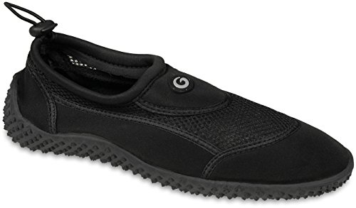 Gwinner Herren Wasserschuhe Surfschuhe Aquaschuhe, schwarz, 45