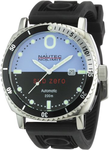 Nautec No Limit Herren-Armbanduhr Sub Zero SZ Analog Automatik AT/RBSTSTBKBL