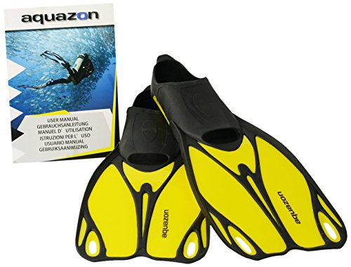 Aquazon Kinder Flossen, Taucherflossen, Schwimmflossen Butterfly, Gelb, 38-39