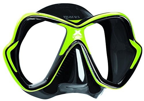 Mares Erwachsene X-Vision Mask 14 Taucherbrille, Schwarz/Grün, BX