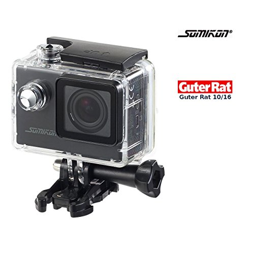 Somikon Einsteiger-4K-Action-Cam, Full HD (60 B./Sek.), mit Unterwassergehäuse