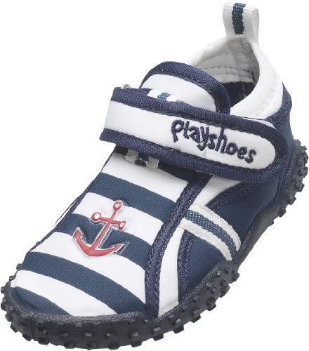 Playshoes Aquaschuhe, Badeschuhe Maritim mit höchstem UV-Schutz nach Standard 801 174781, Jungen Aqua Schuhe, Blau (original 900), EU 26/27