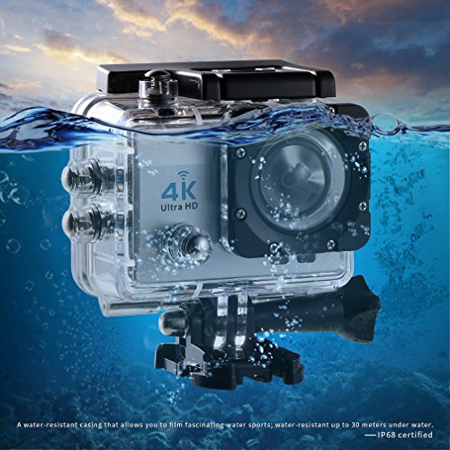 Action Cam ,LESHP Wifi Aktion Cam Wasserdichter Helmkamera Full HD 1080P 170 Grad Weitwinkel 4k Action Digitalkamera with 2,0 Zoll LCD Bildschirm Kamera Wasserdicht Unterwasserkamera Cybershot