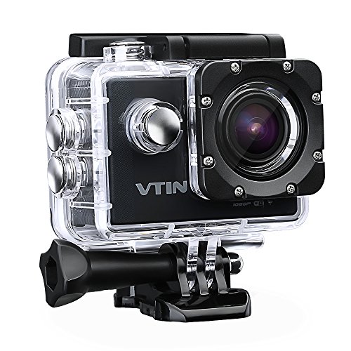 VTIN Action Kamera WIFI 2,0 Zoll, VTIN Full HD 1080P Sport Action Camera Cam Wasserdicht 170 ° Weitwinkel mit 2 Verbesserten Batterien und Zubehör Kits