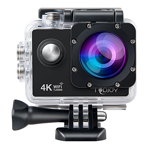 Topjoy Sport Action Kamera TJ5000 4K 16MP Unterwasser Action Kamera mit NTK96660 Chipsatz Sony IMX078 Sensor Gyro WiFi HDMI & AV Out Action Cam für Tauchen Fahrrad Skifahren